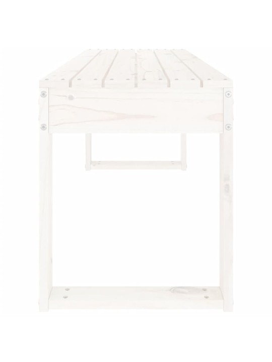 Zahradní lavice bílá 110 x 38 x 45 cm masivní borové dřevo