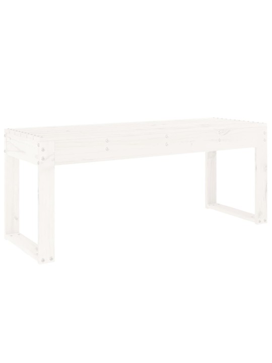 Zahradní lavice bílá 110 x 38 x 45 cm masivní borové dřevo