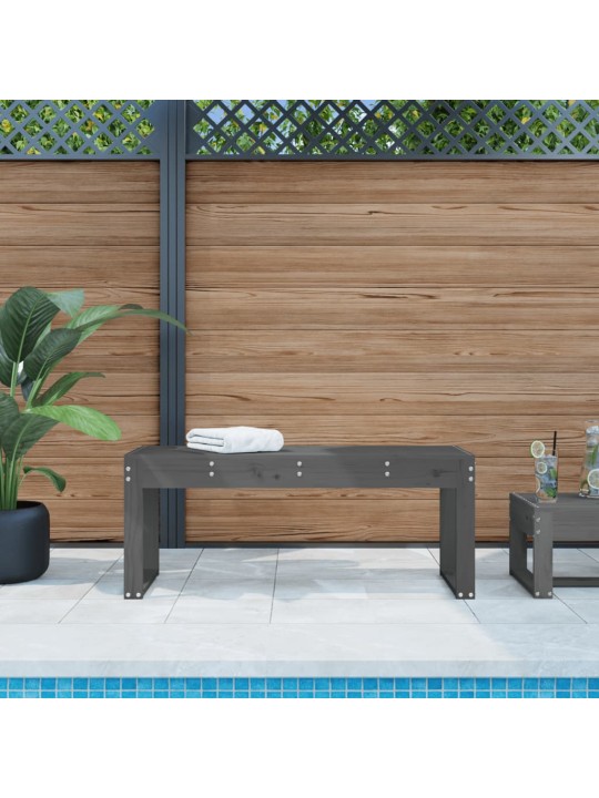 Zahradní lavice šedá 110 x 38 x 45 cm masivní borové dřevo