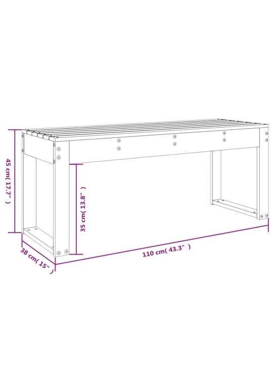 Zahradní lavice medově hnědá 110x38x45 cm masivní borové dřevo