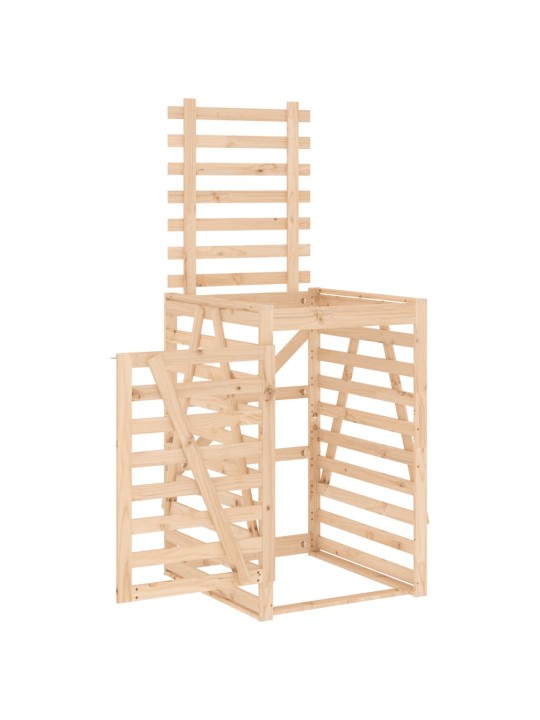 Úložný box na popelnici 84 x 90 x 128,5 cm masivní borové dřevo