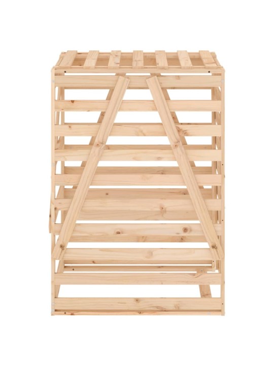Úložný box na popelnici 84 x 90 x 128,5 cm masivní borové dřevo