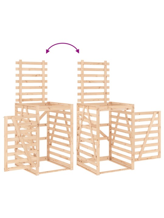 Úložný box na popelnici 84 x 90 x 128,5 cm masivní borové dřevo