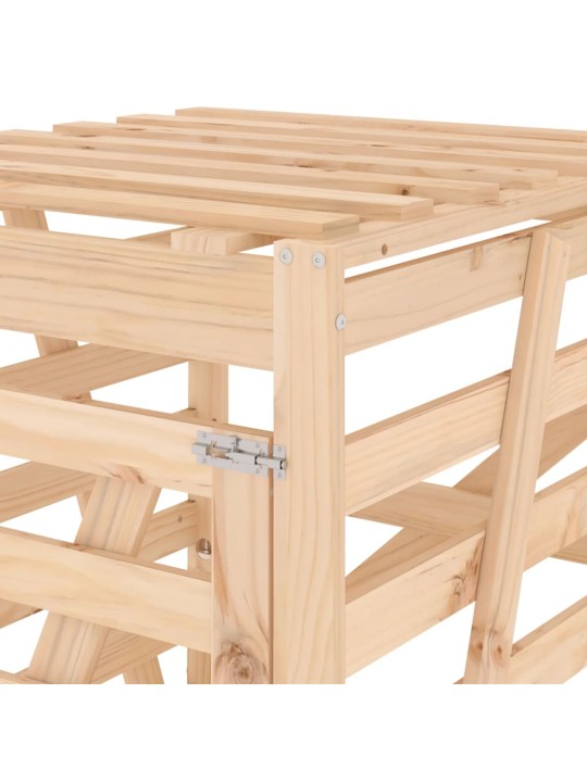 Úložný box na popelnici 84 x 90 x 128,5 cm masivní borové dřevo