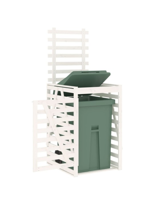Úložný box na popelnici bílý 84x90x128,5 cm masivní borovice