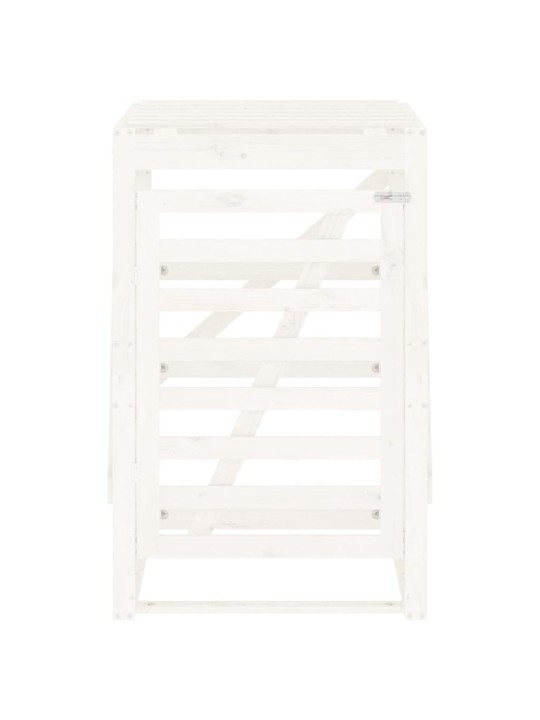 Úložný box na popelnici bílý 84x90x128,5 cm masivní borovice
