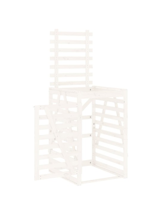 Úložný box na popelnici bílý 84x90x128,5 cm masivní borovice