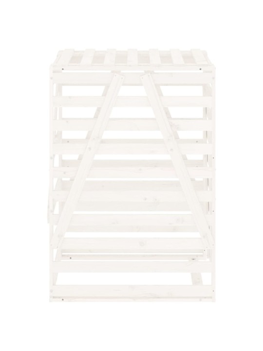 Úložný box na popelnici bílý 84x90x128,5 cm masivní borovice