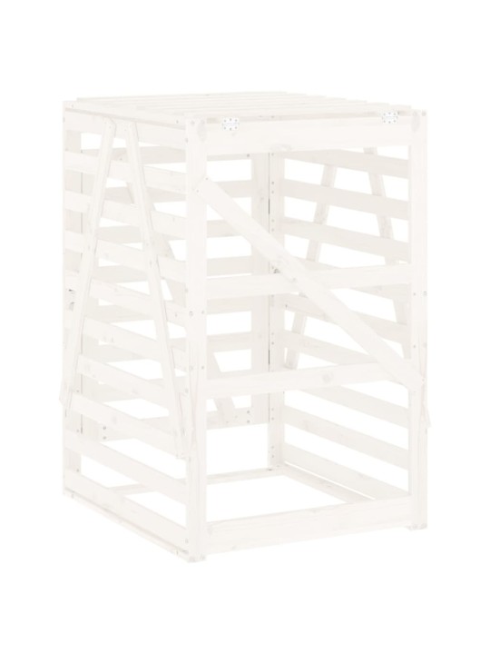 Úložný box na popelnici bílý 84x90x128,5 cm masivní borovice