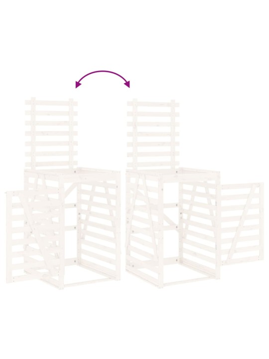 Úložný box na popelnici bílý 84x90x128,5 cm masivní borovice
