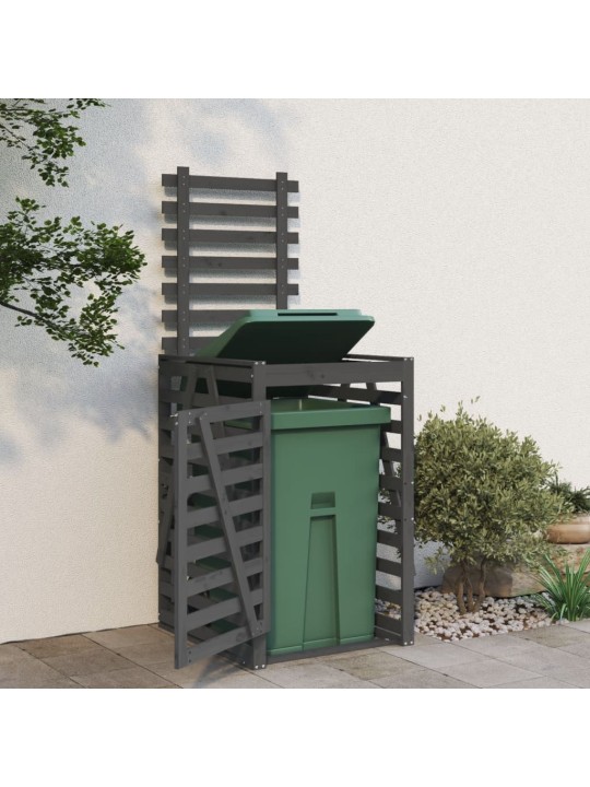 Úložný box na popelnici šedý 84x90x128,5 cm masivní borovice