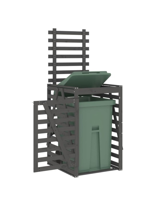 Úložný box na popelnici šedý 84x90x128,5 cm masivní borovice