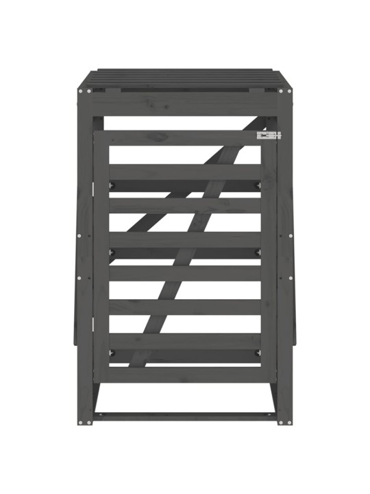 Úložný box na popelnici šedý 84x90x128,5 cm masivní borovice