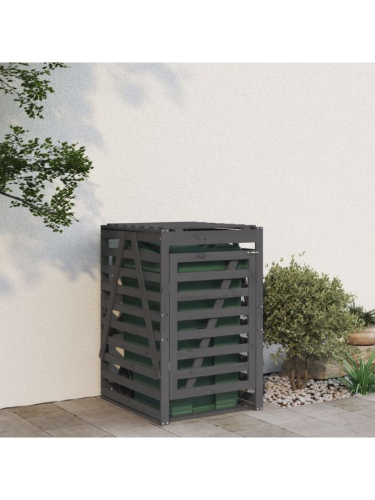 Úložný box na popelnici šedý 84x90x128,5 cm masivní borovice