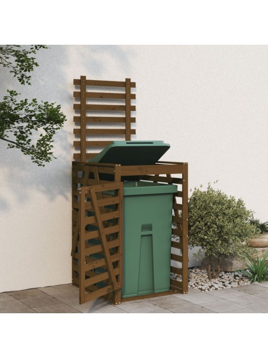 Úložný box na popelnici hnědý 84x90x128,5 cm masivní borovice