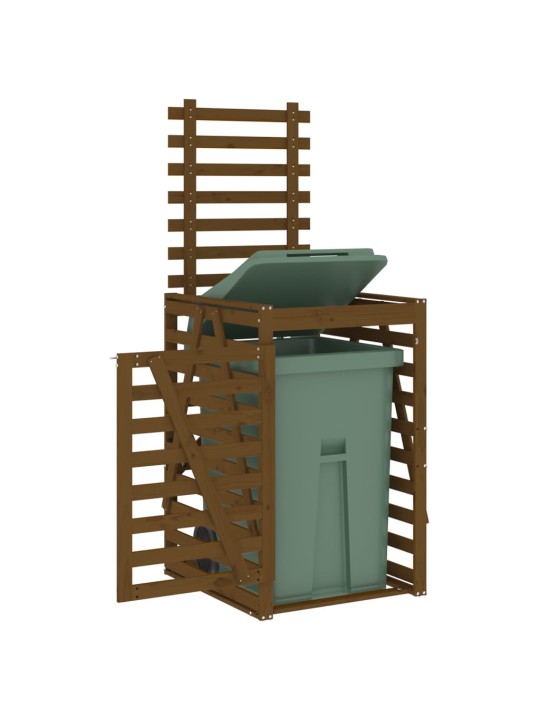 Úložný box na popelnici hnědý 84x90x128,5 cm masivní borovice