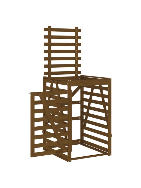 Úložný box na popelnici hnědý 84x90x128,5 cm masivní borovice