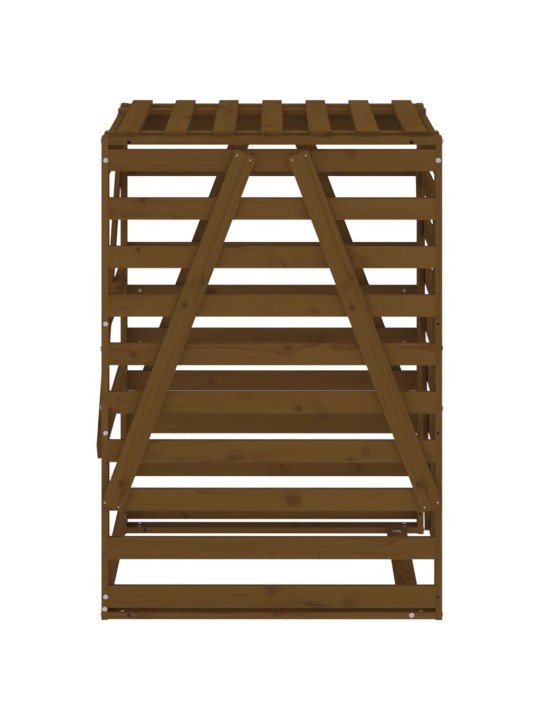 Úložný box na popelnici hnědý 84x90x128,5 cm masivní borovice