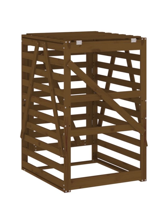 Úložný box na popelnici hnědý 84x90x128,5 cm masivní borovice