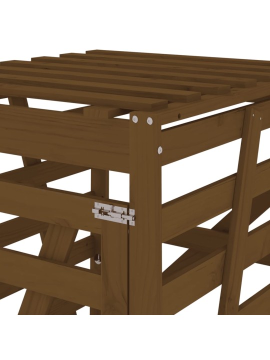 Úložný box na popelnici hnědý 84x90x128,5 cm masivní borovice