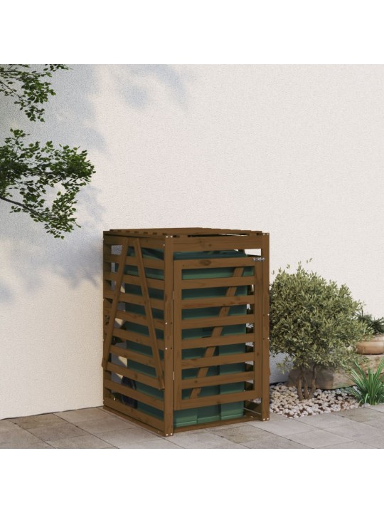 Úložný box na popelnici hnědý 84x90x128,5 cm masivní borovice