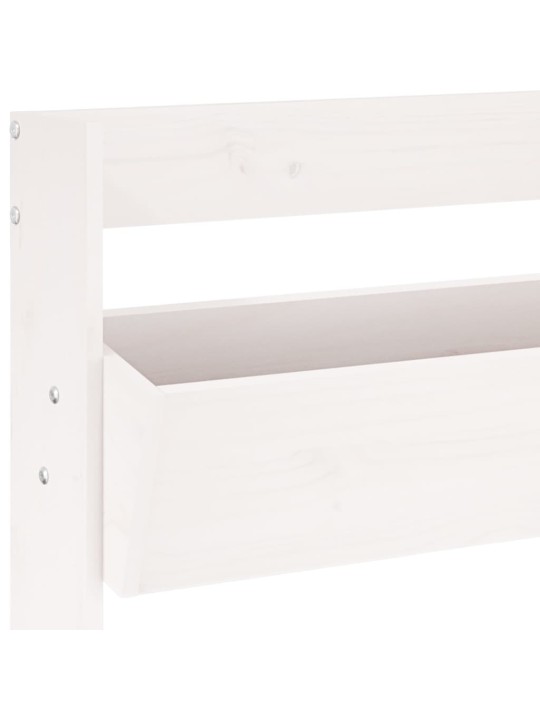 Nástěnný truhlík 3patrový 60x18,5x110 cm bílý masivní borovice