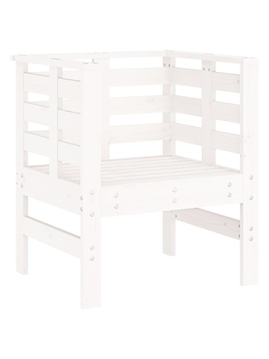 Zahradní židle 2 ks bílé 61,5 x 53 x 71 cm masivní borové dřevo