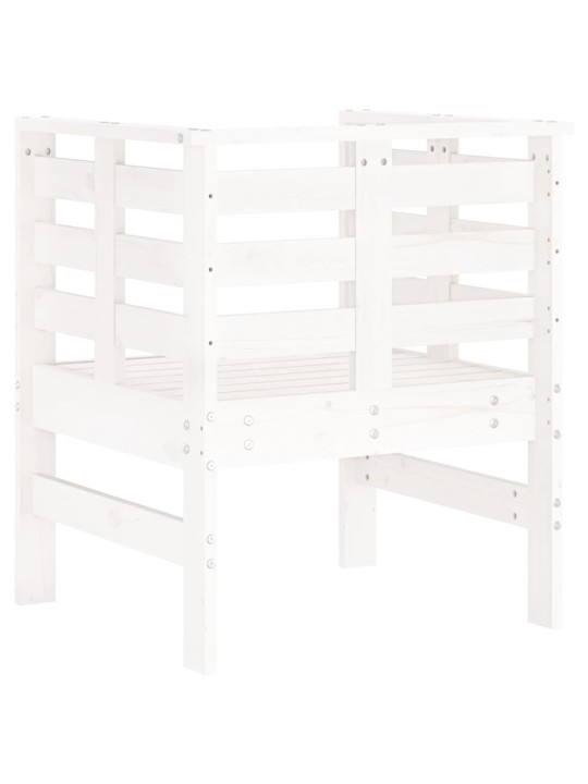 Zahradní židle 2 ks bílé 61,5 x 53 x 71 cm masivní borové dřevo
