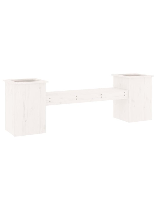 Lavice s truhlíky bílá 184,5x39,5x56,5 cm masivní borové dřevo