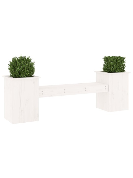 Lavice s truhlíky bílá 184,5x39,5x56,5 cm masivní borové dřevo