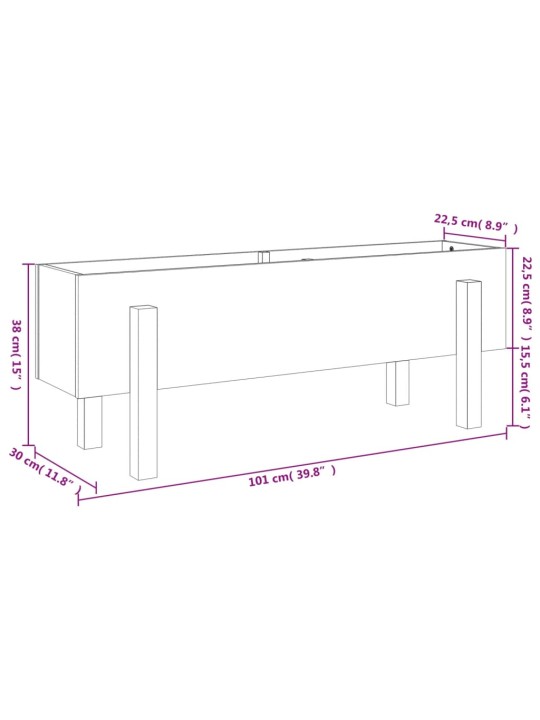 Zahradní vyvýšený záhon 101 x 30 x 38 cm masivní borové dřevo