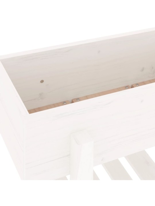 Zahradní vyvýšený záhon bílý 101 x 30 x 69 cm masivní borovice