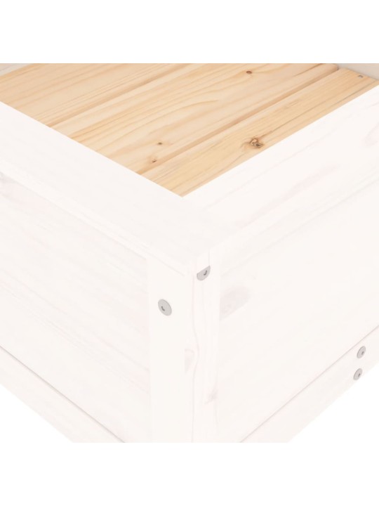 Zahradní truhlík bílý 82,5 x 82,5 x 39 cm masivní borové dřevo