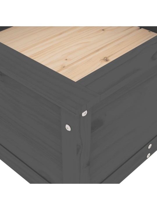 Zahradní truhlík šedý 82,5 x 82,5 x 39 cm masivní borové dřevo