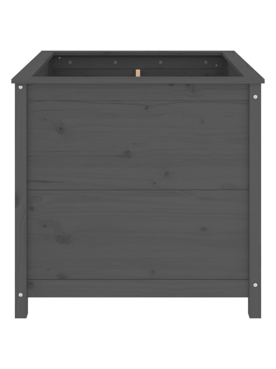 Zahradní truhlík šedý 82,5 x 82,5 x 78 cm masivní borové dřevo