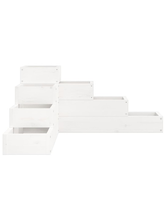 Zahradní truhlík 4patrový 80,5x79x36 cm bílý masivní borovice