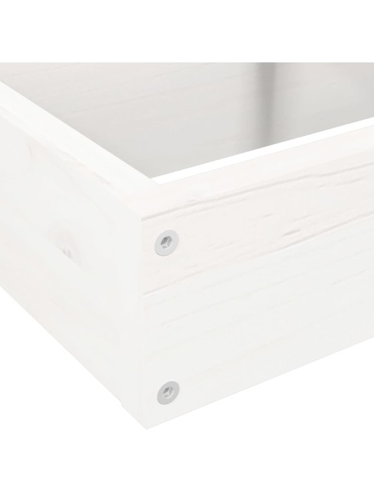 Zahradní truhlík 4patrový 80,5x79x36 cm bílý masivní borovice