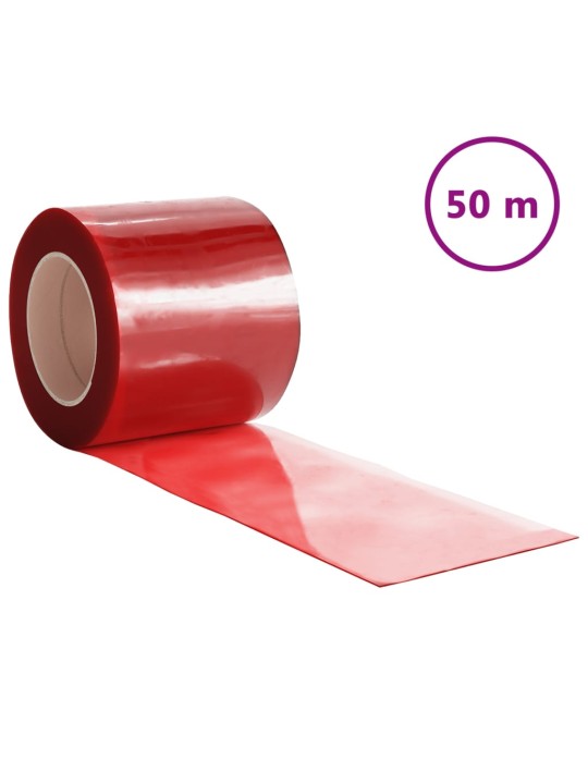 Závěs do dveří červený 200 mm x 1,6 mm 50 m PVC