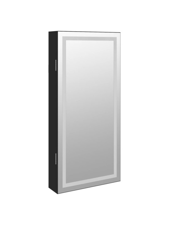Zrcadlová šperkovnice s LED světly nástěnná černá