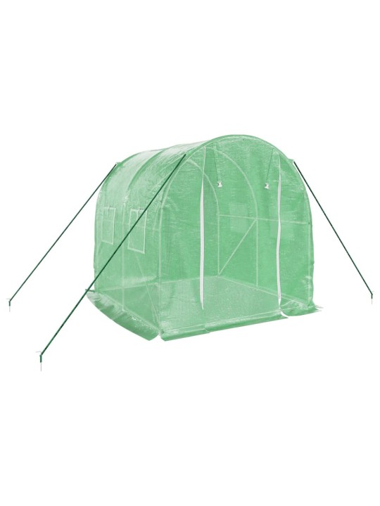 Skleník s ocelovým rámem zelený 4 m² 2 x 2 x 2 m