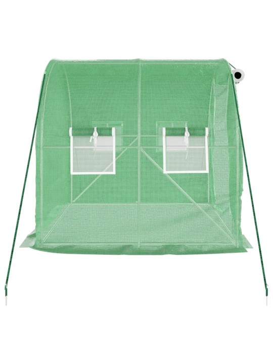 Skleník s ocelovým rámem zelený 4 m² 2 x 2 x 2 m