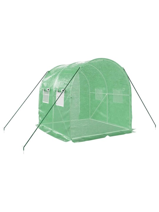 Skleník s ocelovým rámem zelený 4 m² 2 x 2 x 2 m