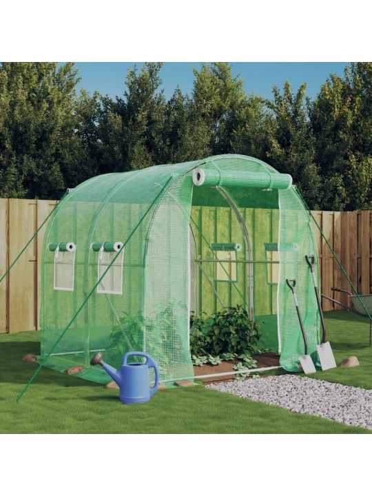 Skleník s ocelovým rámem zelený 4 m² 2 x 2 x 2 m