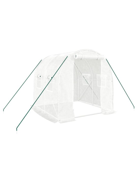 Skleník s ocelovým rámem bílý 4 m² 2 x 2 x 2 m