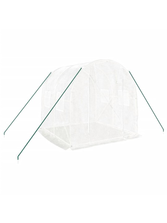 Skleník s ocelovým rámem bílý 4 m² 2 x 2 x 2 m