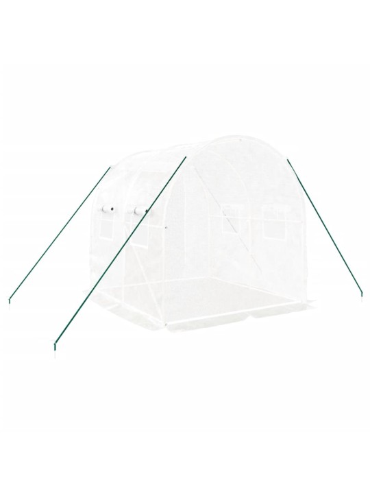 Skleník s ocelovým rámem bílý 4 m² 2 x 2 x 2 m