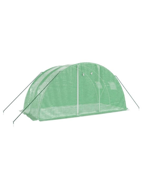 Skleník s ocelovým rámem zelený 8 m² 4 x 2 x 2 m