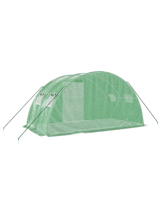 Skleník s ocelovým rámem zelený 8 m² 4 x 2 x 2 m