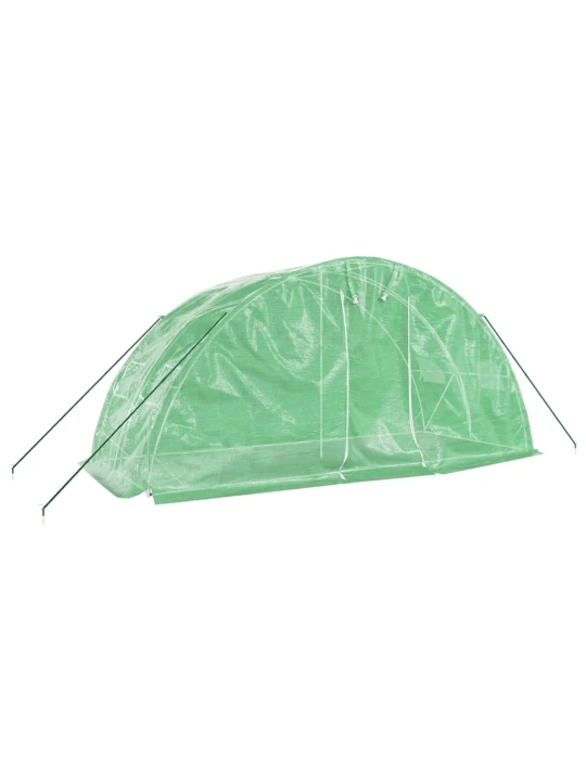 Skleník s ocelovým rámem zelený 10 m² 5 x 2 x 2,3 m