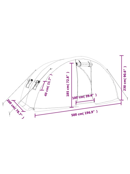 Skleník s ocelovým rámem zelený 10 m² 5 x 2 x 2,3 m